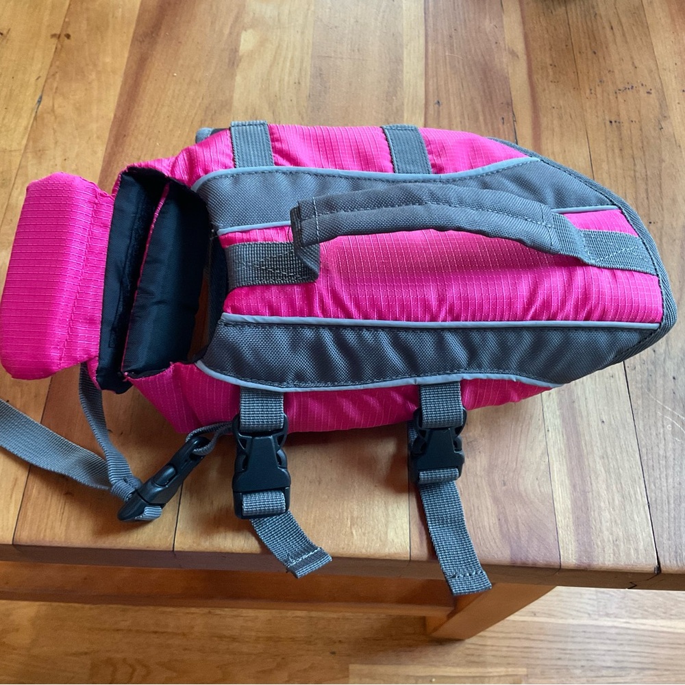 Pink and Gray small pet life jacket